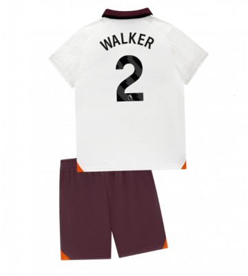 Manchester City Kyle Walker #2 Segunda Equipación Niños 2023-24 Manga Corta (+ Pantalones cortos)